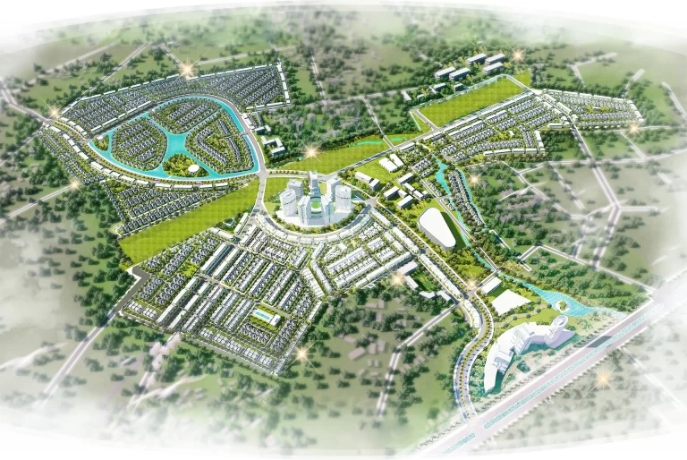 Hình phối cảnh 3D quy hoạch dự án Hồng Hạc City quy mô hơn 197 ha tại Bắc Ninh.